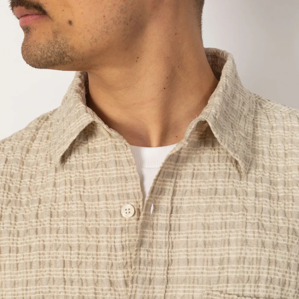 Shirts|Mfpen Executive Shirt - Beige Structure Check