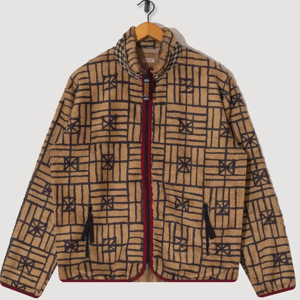Sweatshirts|Kapital Folk Domino Zip Fleece - Beige