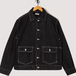 Jackets|Pop Trading Company Full Button Jacket - Black