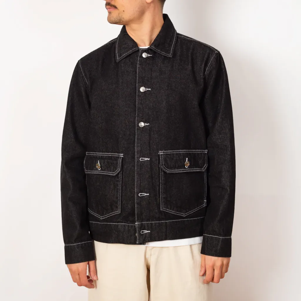 Jackets|Pop Trading Company Full Button Jacket - Black