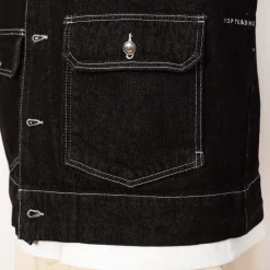 Jackets|Pop Trading Company Full Button Jacket - Black