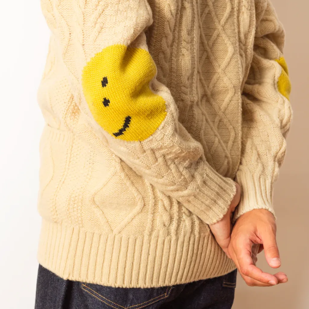 Knitwear|Kapital 5G Wool Patch Cardigan - Ecru
