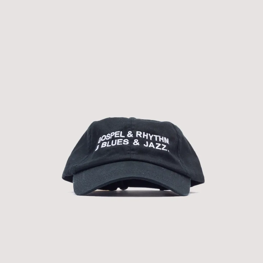 Headwear|Easy Listening Gospel & Rhythm & Blues & Jazz Embroidered Cap - Black