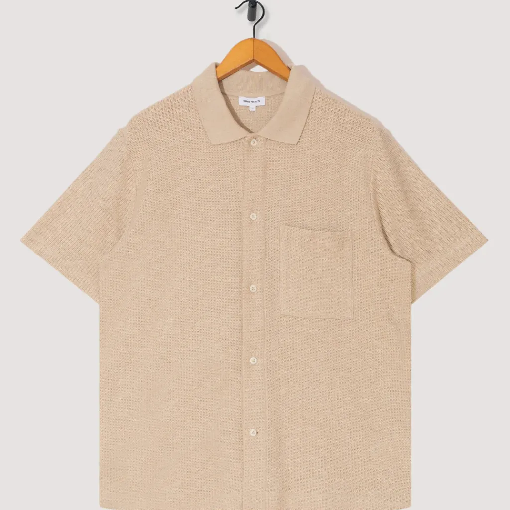 Shirts|Norse Projects Gustav Crochet Jersey Shirt - Oatmeal