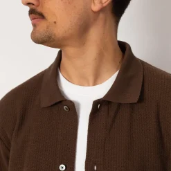 Shirts|Norse Projects Gustav Crochet Jersey Shirt - Chestnut