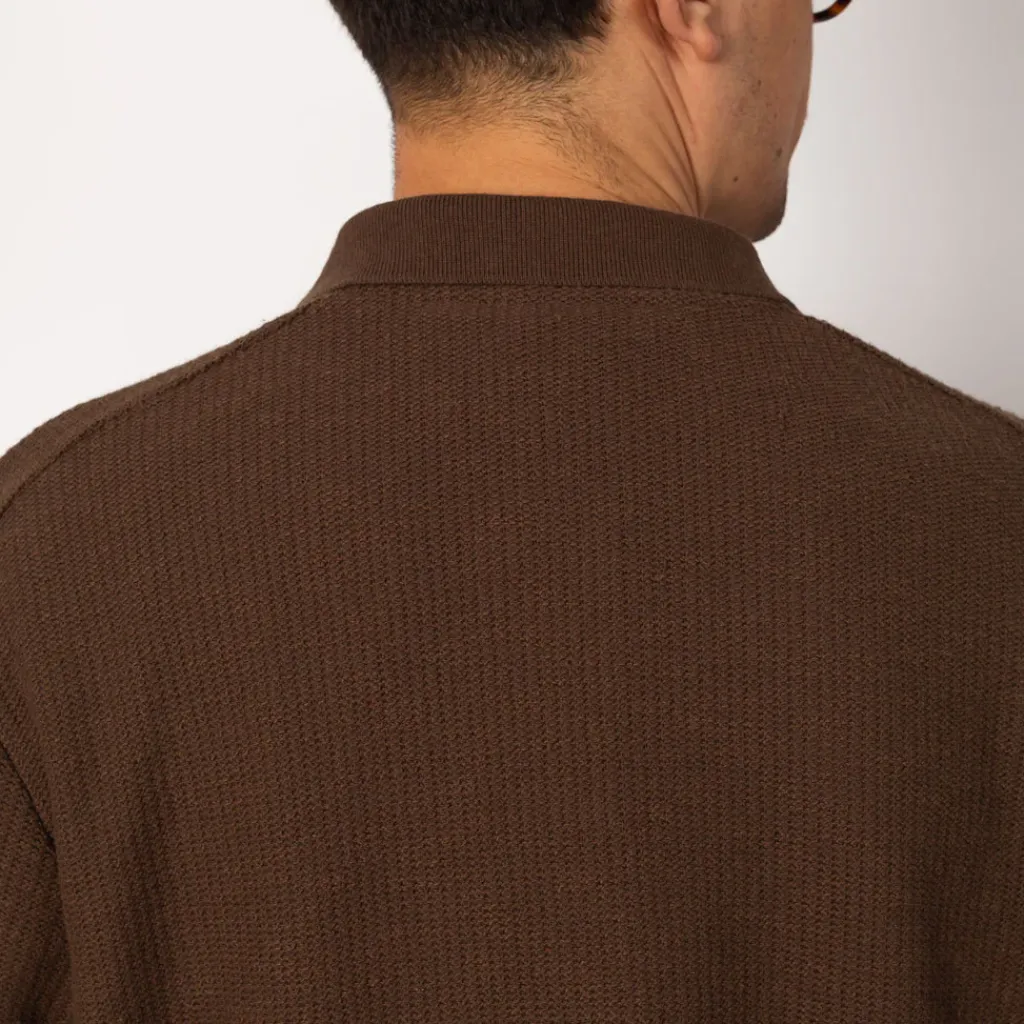 Shirts|Norse Projects Gustav Crochet Jersey Shirt - Chestnut