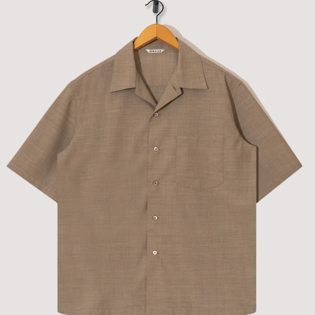 Shirts|Auralee Half Sleeved Shirt - Light Brown