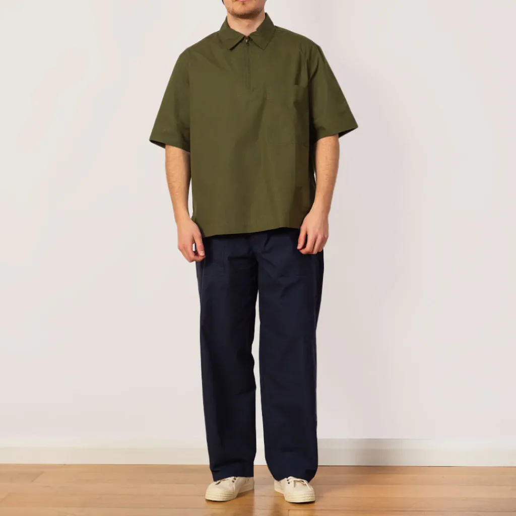 Shirts|MHL By Margaret Howell Half Zip Pull On Shirt - Grass