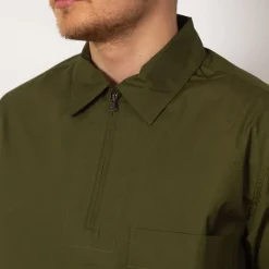 Shirts|MHL By Margaret Howell Half Zip Pull On Shirt - Grass