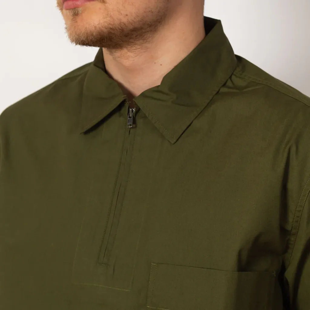 Shirts|MHL By Margaret Howell Half Zip Pull On Shirt - Grass