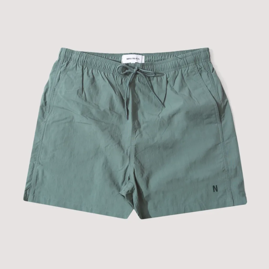 Shorts|Norse Projects Hauge Recycled Nylon Swimmer - Aluminium Petrol