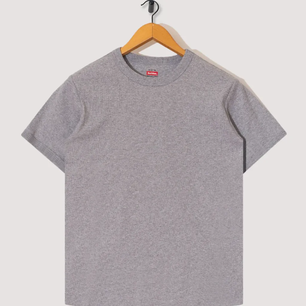 T-Shirts|Healthknit Heavyweight Rib Crew S/S - Heather Grey