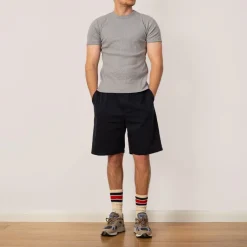T-Shirts|Healthknit Heavyweight Rib Crew S/S - Heather Grey