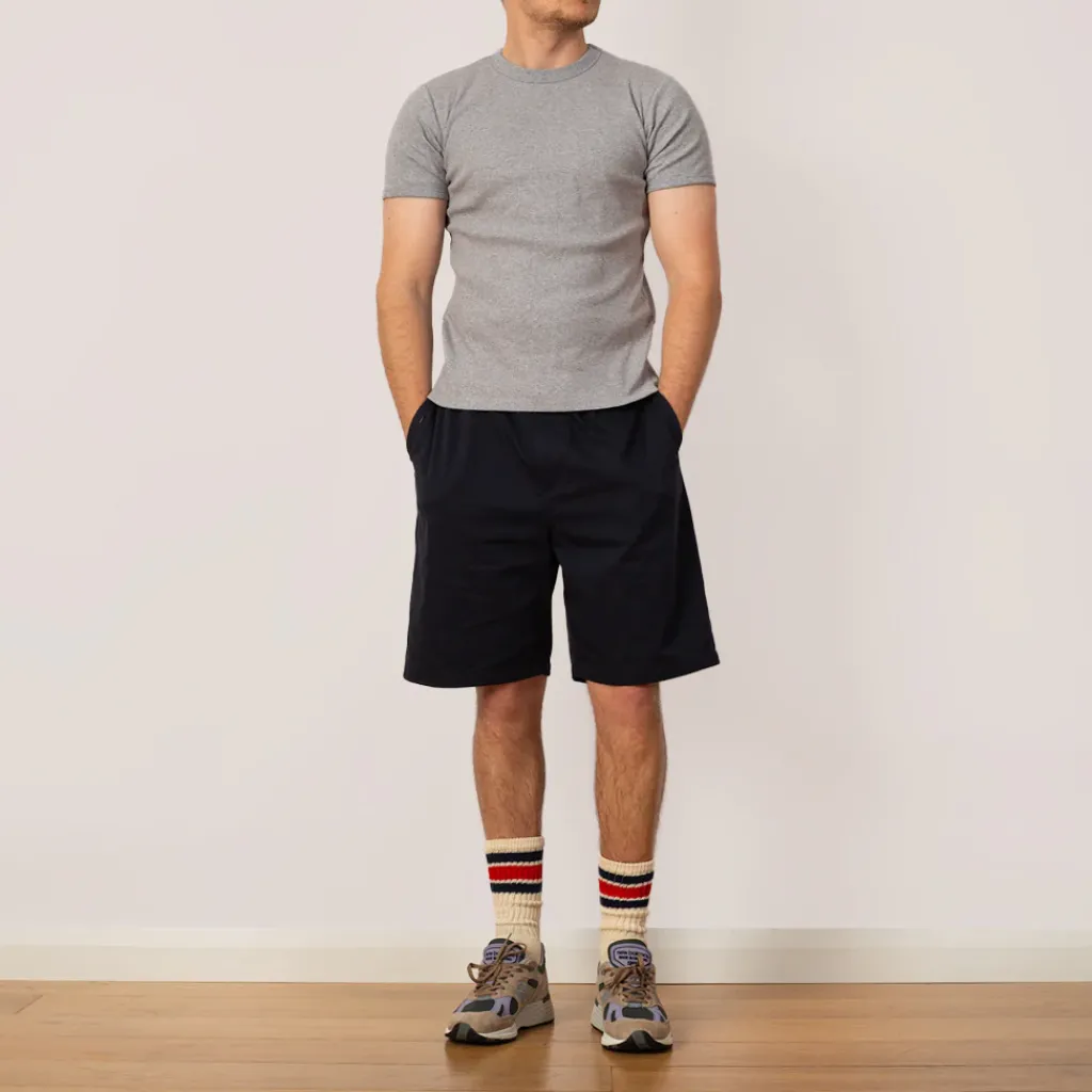 T-Shirts|Healthknit Heavyweight Rib Crew S/S - Heather Grey