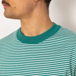 T-Shirts|Armor Lux Heritage Striped T-Shirt - Deep Jungle/Milk