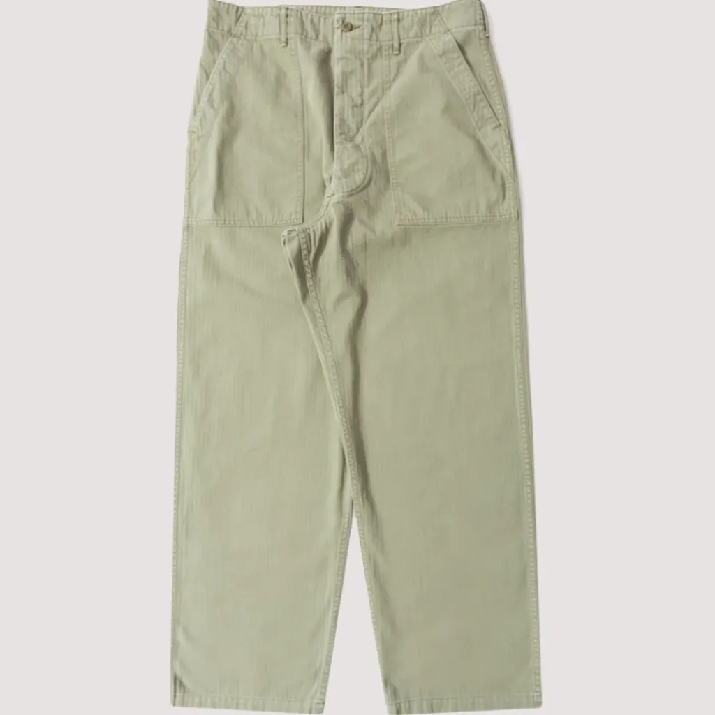 Trousers|OrSlow Herringbone Fatigue Pants - Green