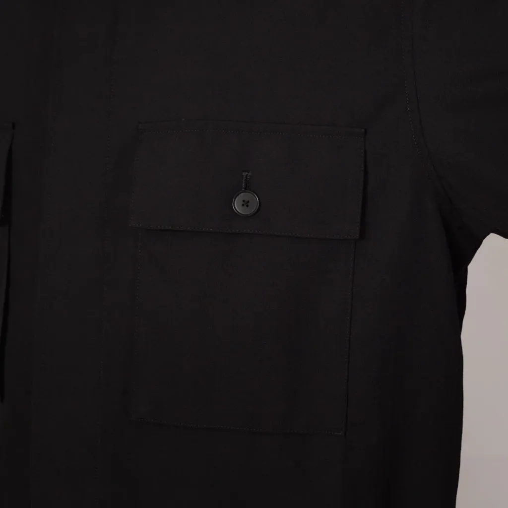 Shirts|Auralee Herringbone Overshirt - Black