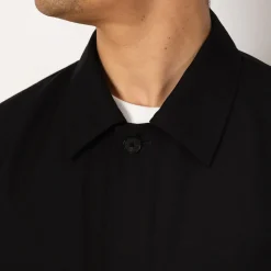Shirts|Auralee Herringbone Overshirt - Black