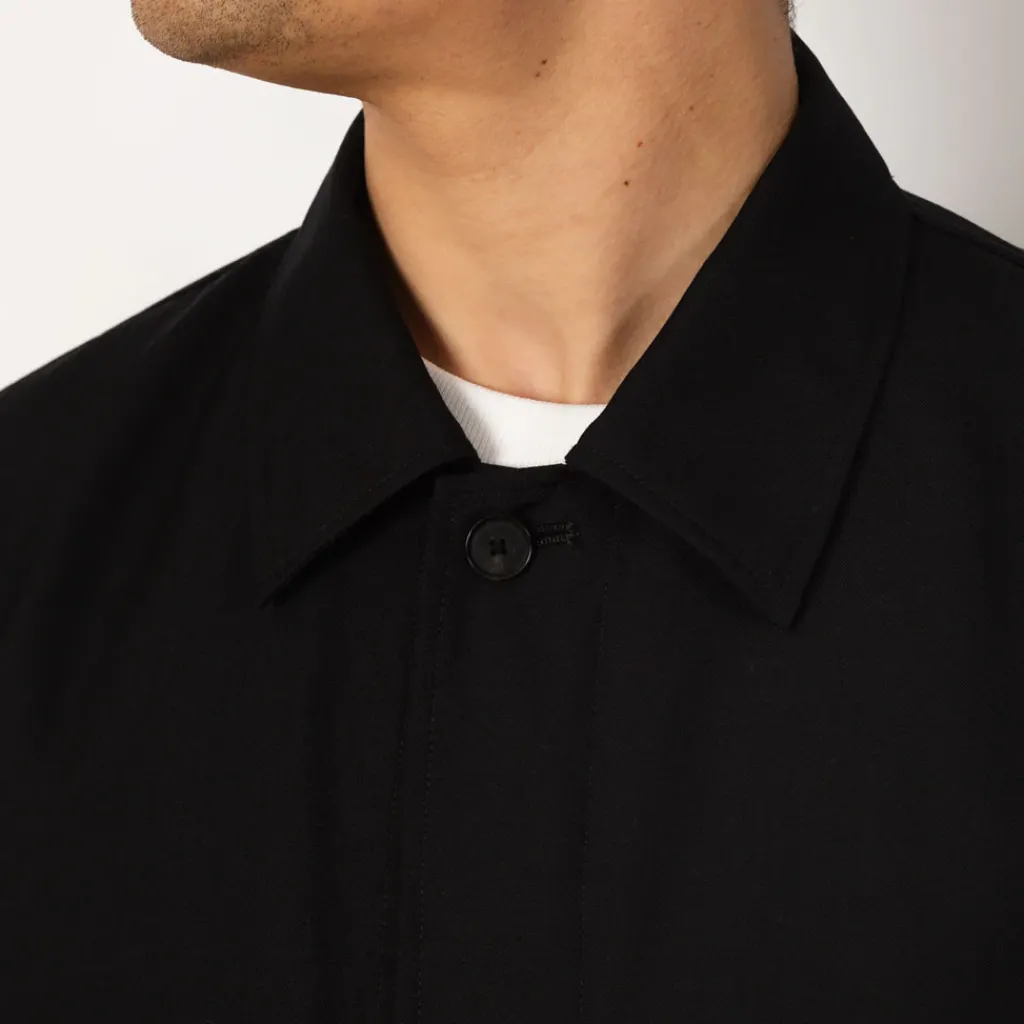 Shirts|Auralee Herringbone Overshirt - Black