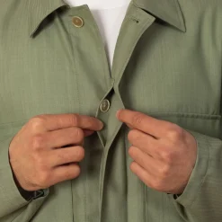 Shirts|Auralee Herringbone Overshirt - Olive