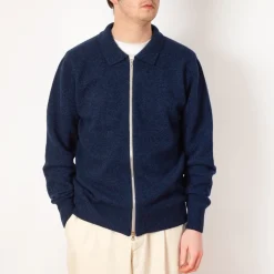 Knitwear|Howlin High Pressure Zip Knit - Navy Mix