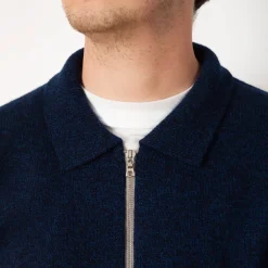 Knitwear|Howlin High Pressure Zip Knit - Navy Mix