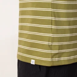 T-Shirts|Norse Projects Holger Organic Sailor Stripe Pocket Tee - Moss Green