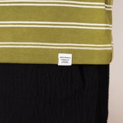T-Shirts|Norse Projects Holger Organic Sailor Stripe Pocket Tee - Moss Green