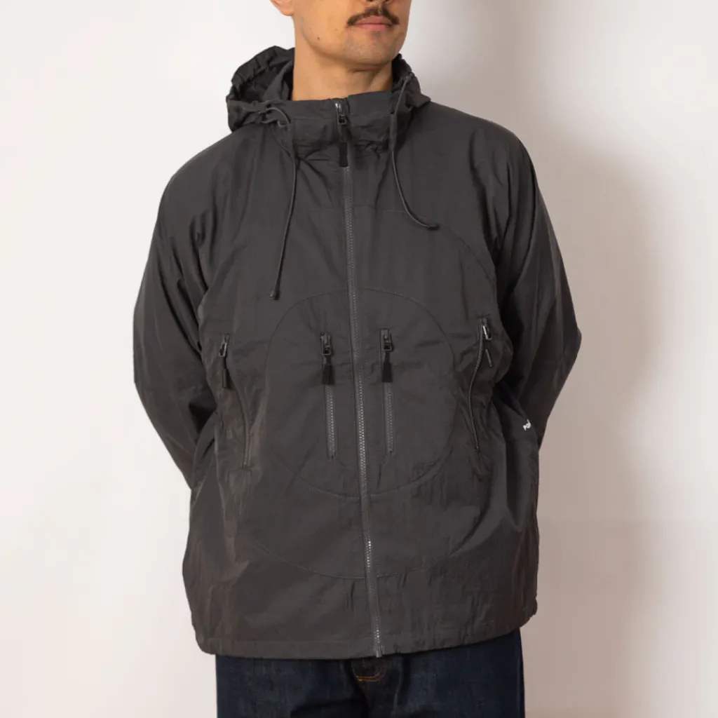 Jackets|Pop Trading Company Hooded O Jacket - Charcoal
