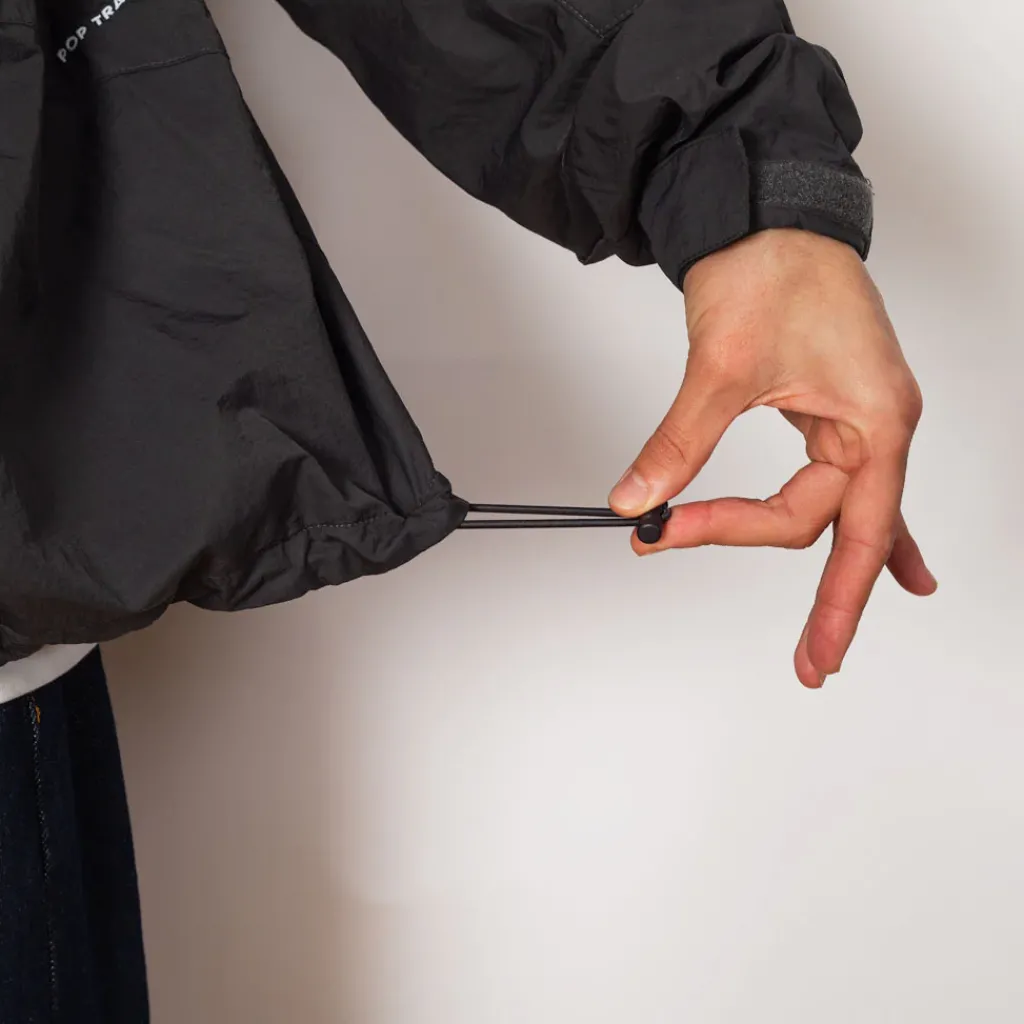 Jackets|Pop Trading Company Hooded O Jacket - Charcoal