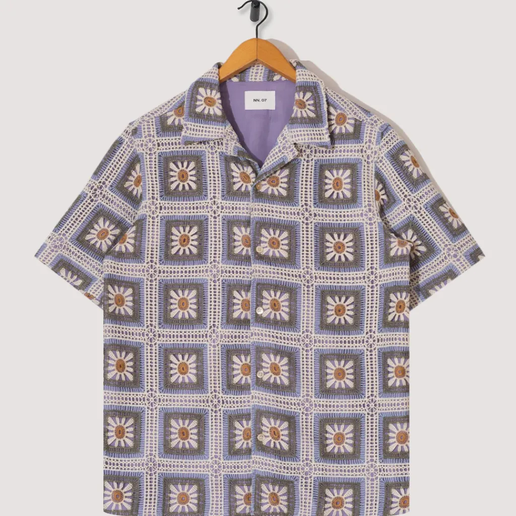Shirts|NN07 Julio Crochet Shirt 5391 - Violet