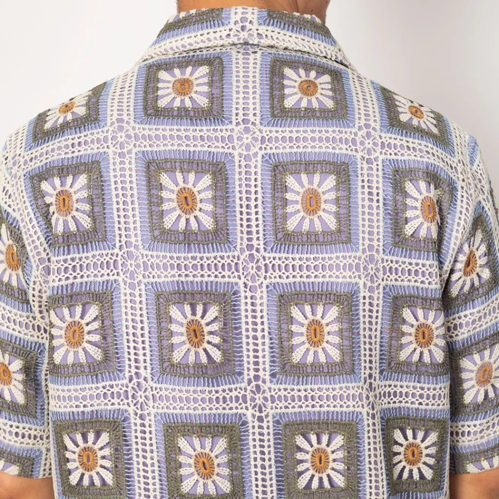 Shirts|NN07 Julio Crochet Shirt 5391 - Violet