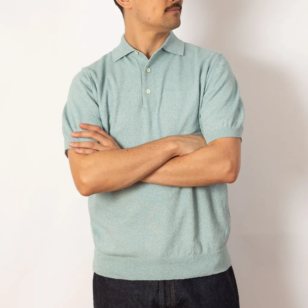 Knitwear|Beams Plus Knit Boucle Polo - Sax