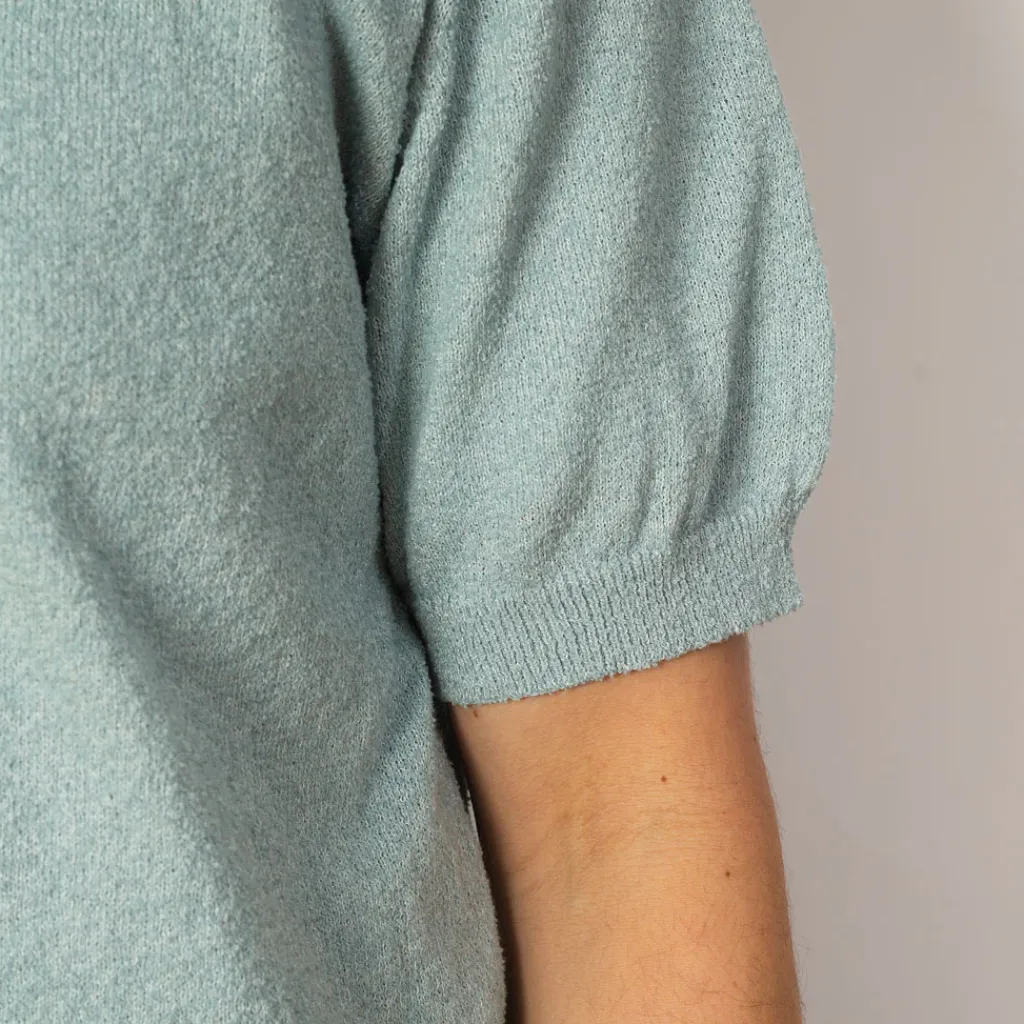 Knitwear|Beams Plus Knit Boucle Polo - Sax