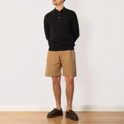 Shirts|Beams Plus Knit Polo 12G - Black