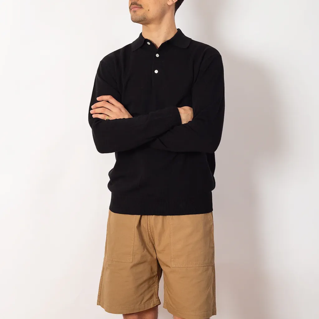 Shirts|Beams Plus Knit Polo 12G - Black