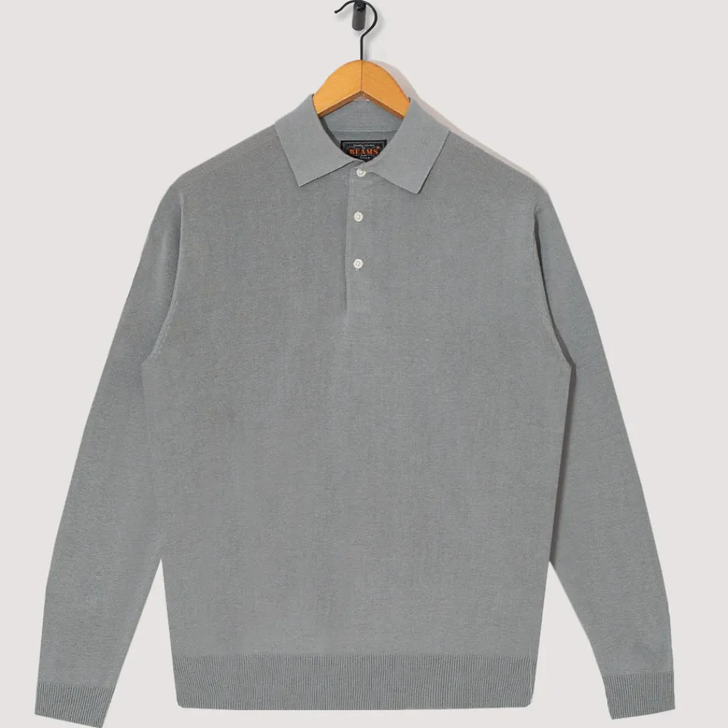 Shirts|Beams Plus Knit Polo 12G - Ice Blue