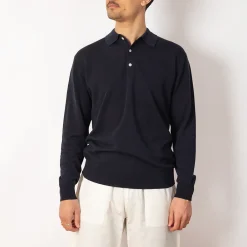 Shirts|Beams Plus Knit Polo 12G - Navy