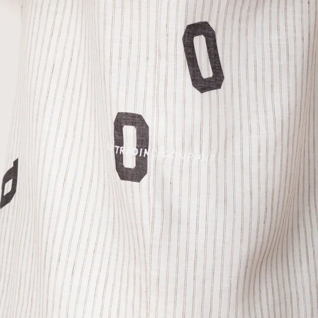 Shirts|Pop Trading Company Letters Striped Pop Shirt - White Linen