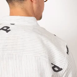Shirts|Pop Trading Company Letters Striped Pop Shirt - White Linen