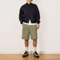 Jackets|Kaptain Sunshine Linen Flight Jacket - Navy