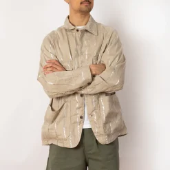 Jackets|Kapital Linen Glitter Phillies Stripe Cactus Coverall - Ecru