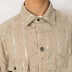Jackets|Kapital Linen Glitter Phillies Stripe Cactus Coverall - Ecru