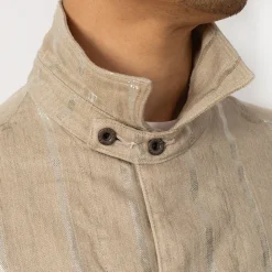 Jackets|Kapital Linen Glitter Phillies Stripe Cactus Coverall - Ecru