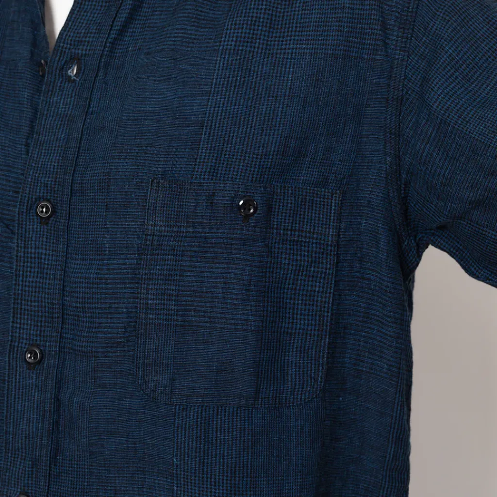 Shirts|OrSlow Linen Work Shirt - Indigo Check