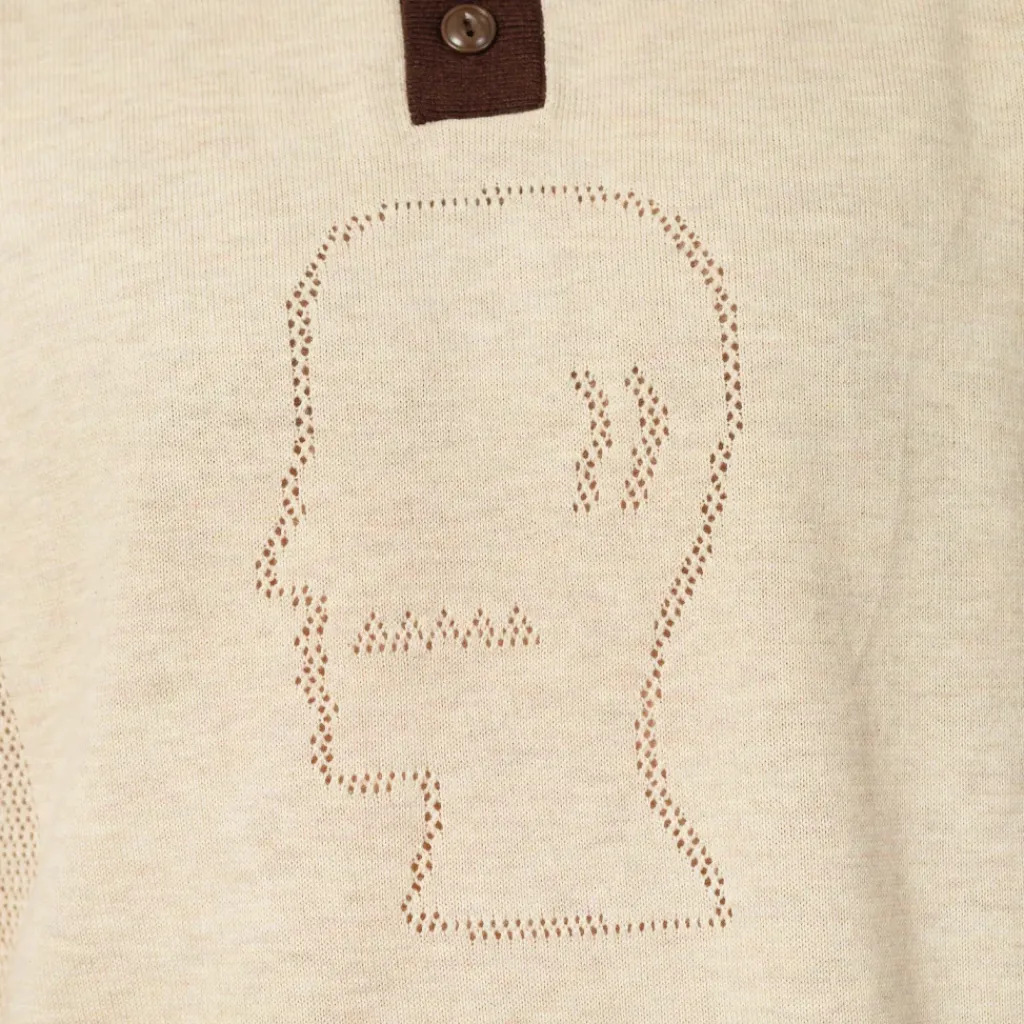 Shirts|Brain Dead Logo Head Pointelle Polo - Natural