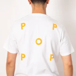 T-Shirts|Pop Trading Company Logo Tee - White/Island Poppy