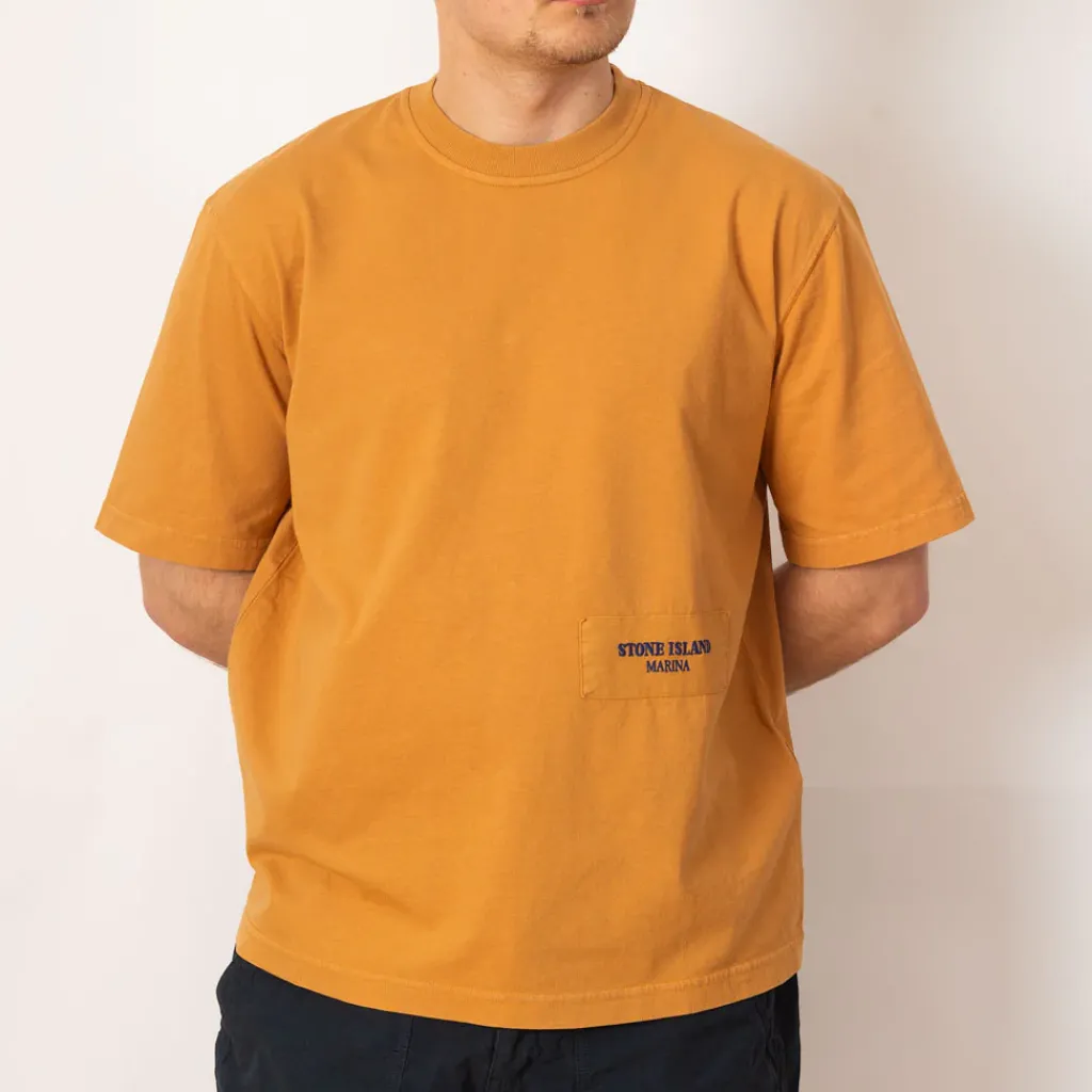 T-Shirts|Stone Island Marina Logo T-Shirt - Apricot (V003A)
