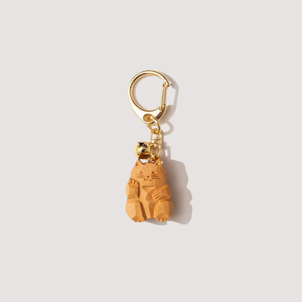 Lifestyle|Beams Japan Lucky Cat Key Chain - Wood