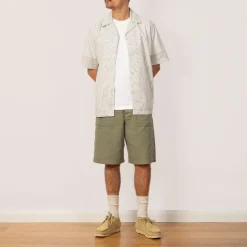 Shirts|Norse Projects Mads Poplin Stripe S/S Shirt - Ecru